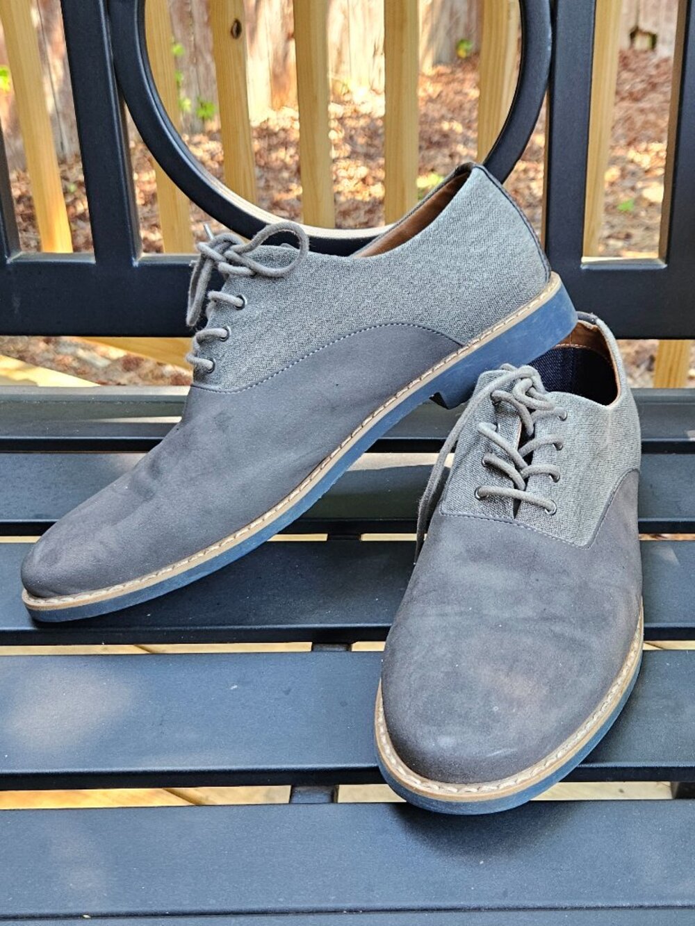 Aldo Mens Casual Lace Up 2 Tone Gray Suede Oxford Size 13